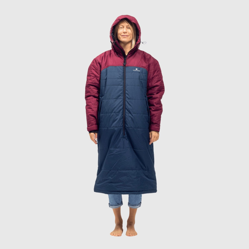 VOITED Wearable Blanket Coat & Sleeping Bag in One - Cardinal / Navy ...