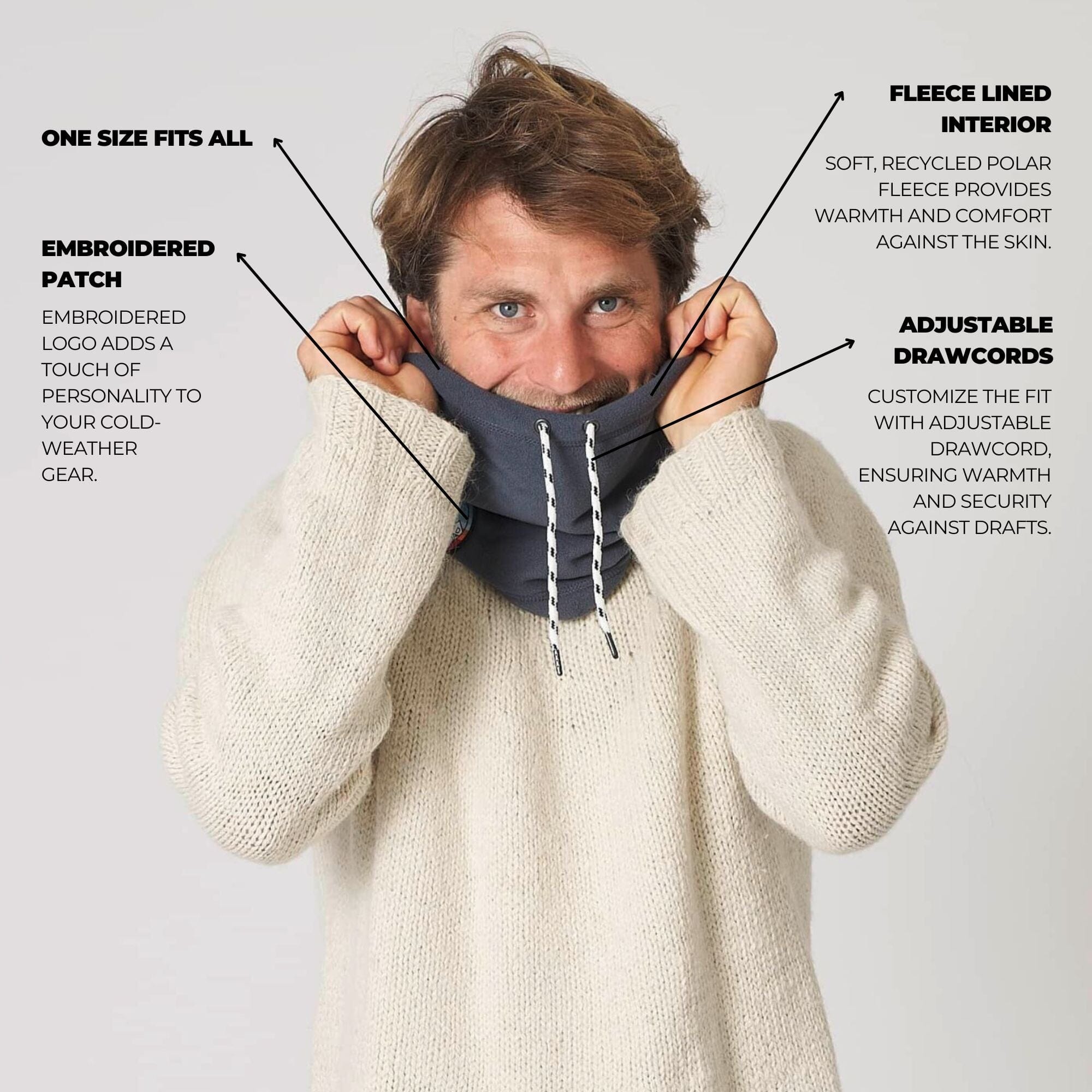 VOITED Snood - Charcoal | Warm & Adjustable Neck Protection