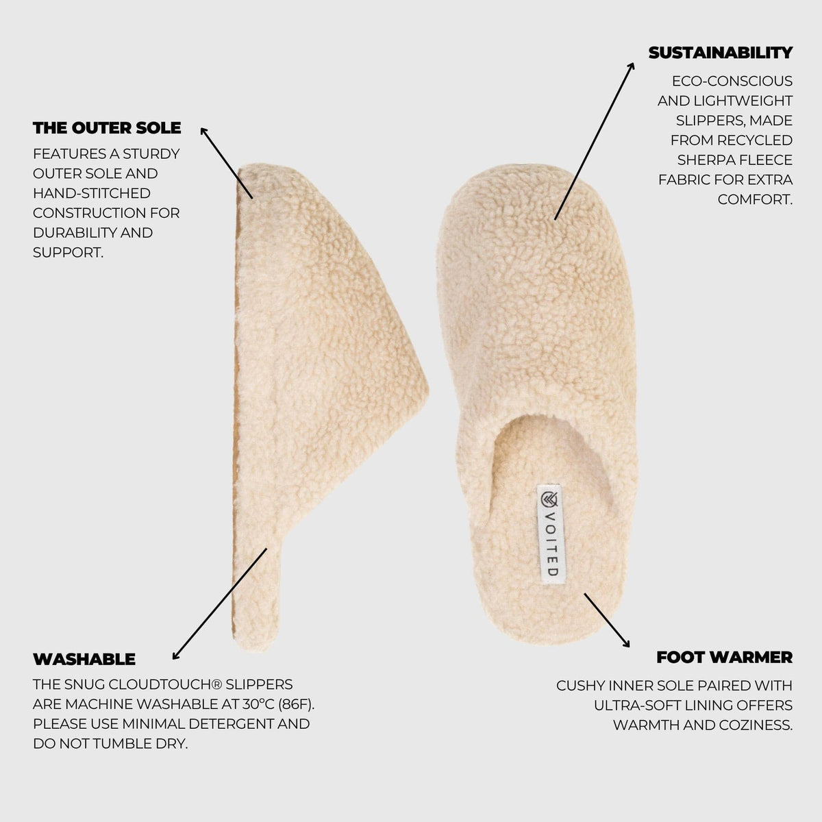 VOITED Snug CloudTouch® Slippers - Cotton Footwear VOITED 