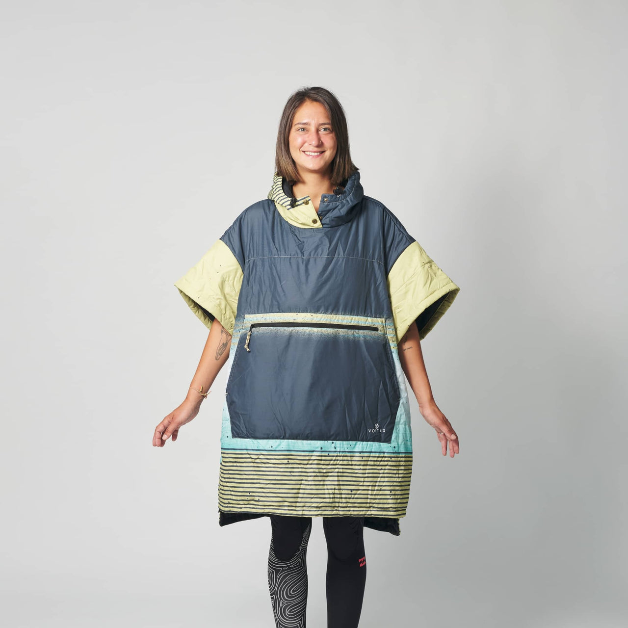 VOITED Surf Inspired Hooded Poncho with a TowelLike Inside Woodspray