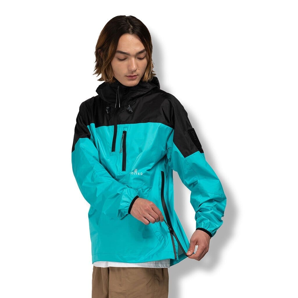 VOITED Gamma Pullover Shell Jacket - Black / Lake Blue
